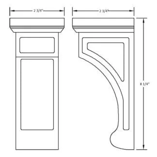 Dove White Shaker CORBEL-42 - CORBEL - 2.75x8.25x2.75
