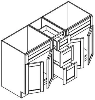 Dove White Shaker FA6021D - EASY REACH CORNER WALL Cabinet - FOLDING DoorS - 60 x 34 .5 x 21