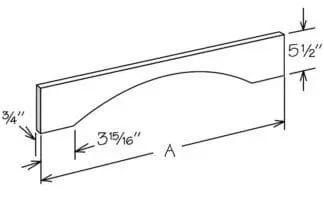 Dove White Shaker V42SH - SHAKER VALANCE - 42 x 5 .5 x .75