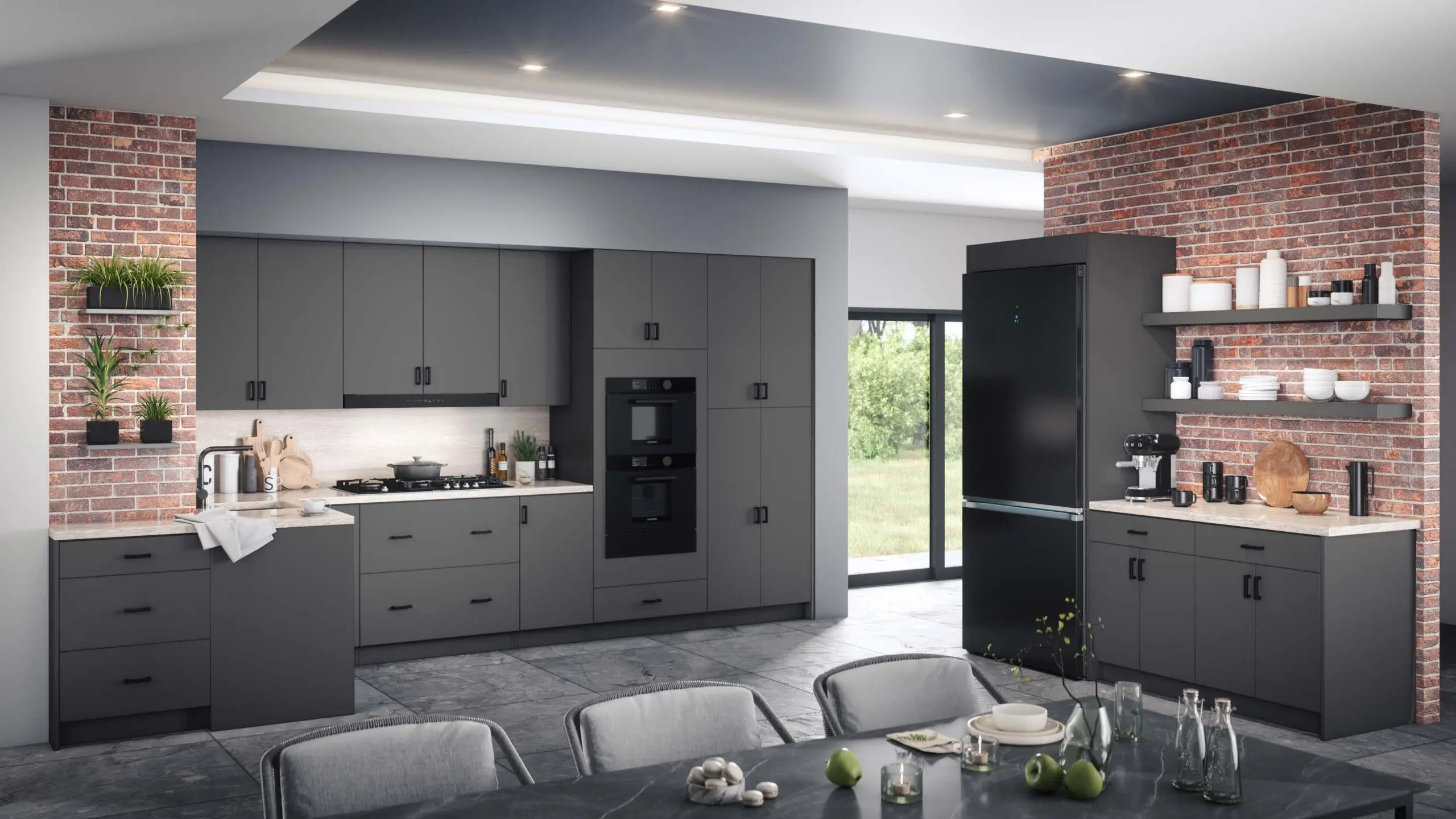 Antracita Supermatt (ANM) by Eurocraft in kitchen environment