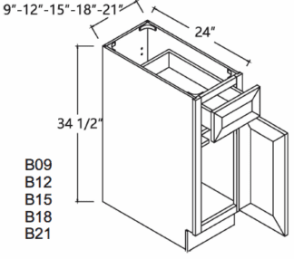 Acadia Cabinets - Acadia Base Cabinet 15' (AC-B15) 21st Century Cabinetry