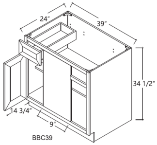 Acadia Cabinets - Acadia Blind Corner Cabinet 42' (AC-BBC42) 21st Century Cabinetry