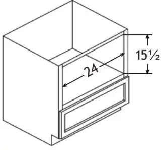 Charlton BMC27 - BASE FOR BUILT-IN MICROWAVE Cabinet - 27 x 34 .5 x 24