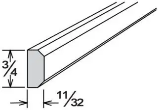 Ebony Shaker SIM8 - SHAKER INSERT MOLDING - 3/4 x 11/32 x 96