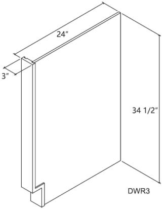 Dishwasher Panel 3' x 34 1/2'
