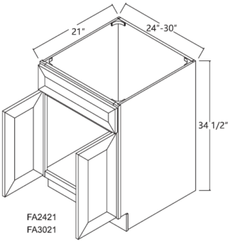 White Stone Vanity Sink Base Cabinet 24'