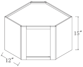 Aspen Glass Door Corner Cabinet 24' x 15' - Aspen Shaker Off-White Cabinetry