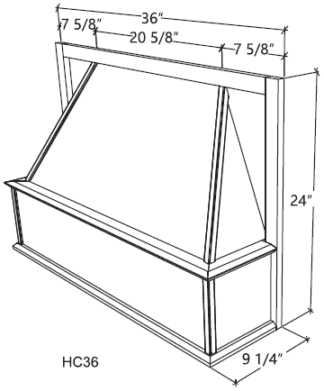 Acadia Cabinets - Acadia Hood Cover 36' (AC-HC36) 21st Century Cabinetry