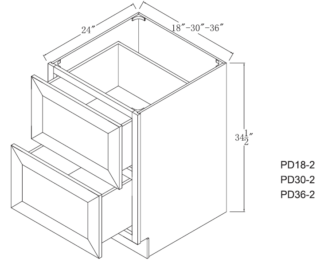 Pot Drawer Cabinet PD18-2_PD36-2