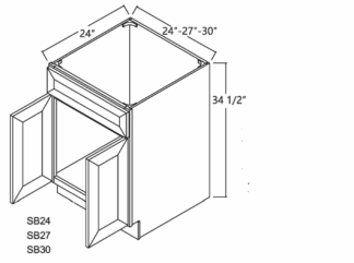 Alpine White Shaker - Alpine White Shaker Sink Base 24' (AS-SB24) 21st Century Cabinetry