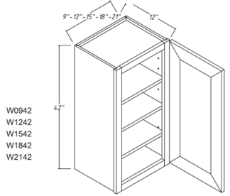 White Stone Wall Cabinet 15' x 42'