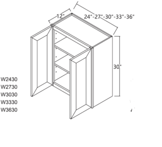White Stone Wall Cabinet 24' x 30'