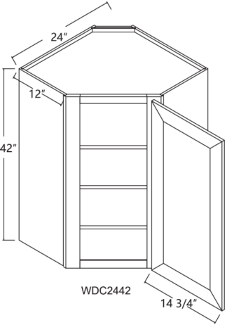 Acadia Cabinets - Acadia Wall Diagonal Cabinet 24′ x 42′ (AC-WDC2442) 21st Century Cabinetry