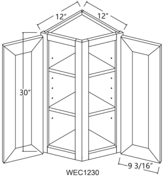 White Stone Wall End Cabinet 12′ x 30′