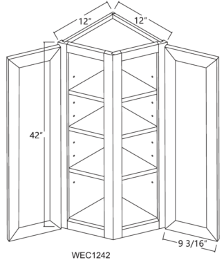 Alpine White Shaker - Alpine White Shaker Wall End Cabinet 12′ x 42′ (AS-WEC1242) 21st Century Cabinetry