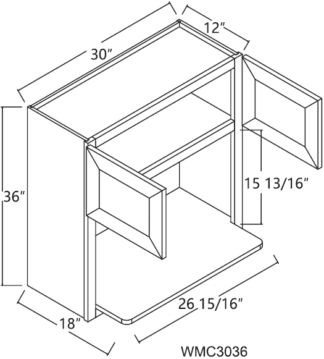 Acadia Cabinets - Acadia Wall Microwave Cabinet 30′ x 36′ (AC-WMC3036) 21st Century Cabinetry