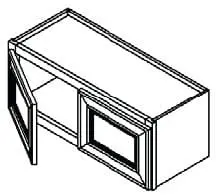 Unfinished Shaker W3015 - EASY REACH CORNER WALL Cabinet - FOLDING DoorS - 30 x 15 x 12