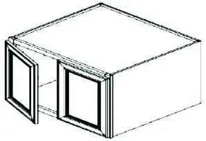 Unfinished Shaker W301824 - EASY REACH CORNER WALL Cabinet - FOLDING DoorS - 30 x 18 x 24