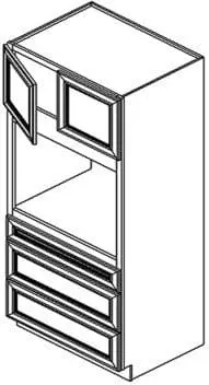 Unfinished Shaker OC31.590 - EASY REACH CORNER WALL Cabinet - FOLDING DoorS - 31 .5 x 90 x 24