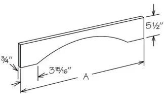 Sandy Mirage Shaker V60SH - SHAKER VALANCE - 60 x 5 .5 x .75