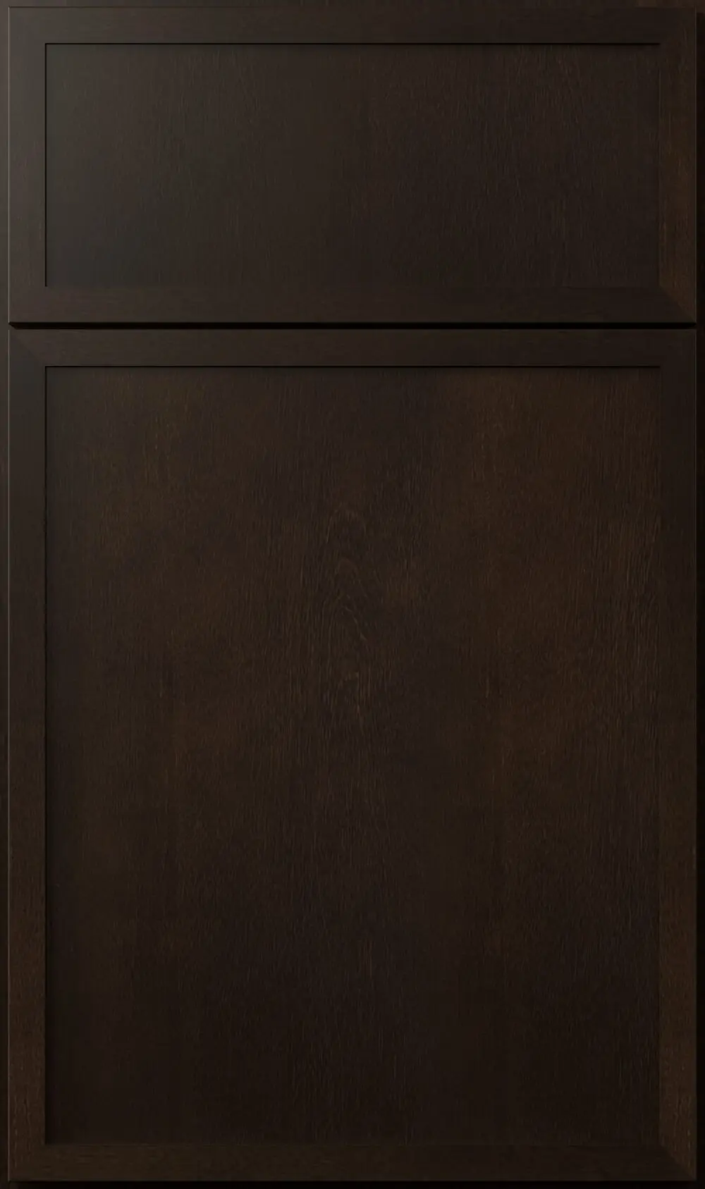 Fabuwood Allure Luna Kona LK dark espresso brown wood stain applied profile molding cabinet door sample