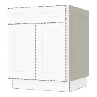 Cream White Shaker Lower Single Door For 24" Wide Pantry