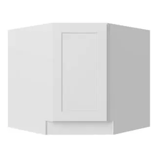 Dove White Shaker Diagonal Corner Sink Base 36"