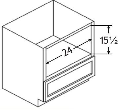 Aria Blue Base Built In Microwave Cabinet 27'