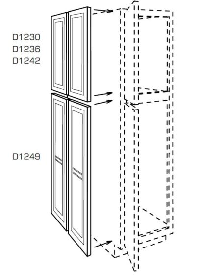 PERLA LOWER SINGLE DOOR FOR 24' WIDE PANTRY