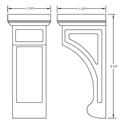 SODA CORBEL 2 3/4' X 8 1/4' X 2 3/4'