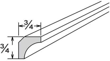 SODA INSIDE CORNER MOLDING 3/4' X 3/4' X 96'