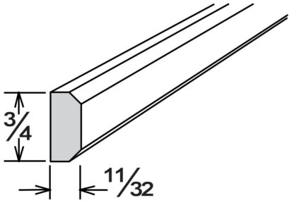 STERLING INSERT MOLDING 3/4' X 11/32' X 96'