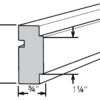 Ebony Shaker Sq Chair Rail Molding 1 1/2' X 3/4' X 96'