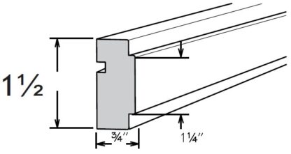 STERLING SQ CHAIR RAIL MOLDING 1 1/2' X 3/4' X 96'