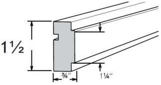 SMOKY GRAY SQ CHAIR RAIL MOLDING 1 1/2' X 3/4' X 96'