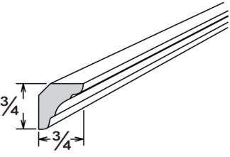 PERLA DECORATIVE INSIDE CORNER MOLDING 3/4' X 3/4' X 96'