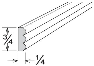 AVALON TRIPLE BEAD INSERT MOLDING 3/4' X 1/4' X 96'