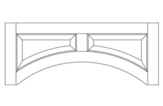 EBONY SHAKER ARCHED VALANCE 48' X 12' X 3/4'