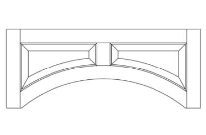 EBONY SHAKER ARCHED VALANCE 48' X 12' X 3/4'