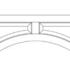 Dove White Shaker Arched Valance 36' X 12' X 3/4'