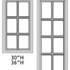 Perla Mullion Glass Door 12' X 36' Textured Glass