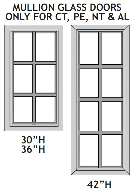 NEWPORT MULLION GLASS DOOR 12' X 42' TEXTURED GLASS