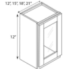 Liberty Shaker Grey Wall Single Door Glass Cabinet 12