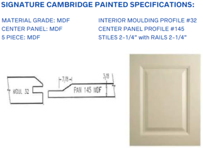 Signature Cambridge Painted Specifications