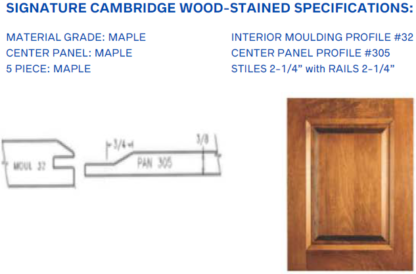 Signature Cambridge Wood-Stained Specifications