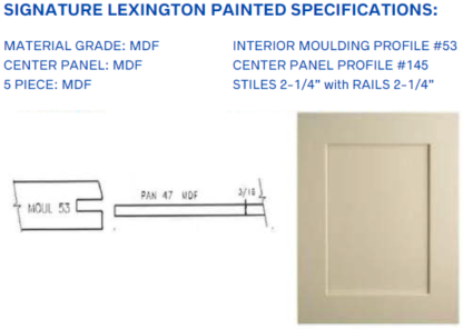 Signature Lexington Painted Specifications