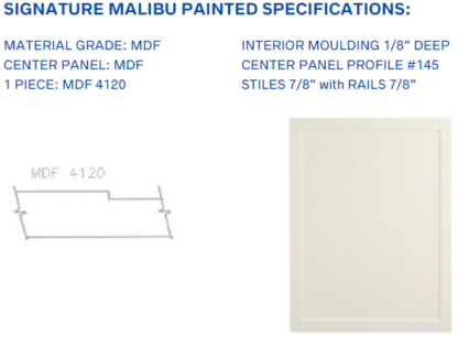 Signature Malibu Painted Specifications