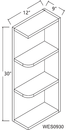 Nova Wall End Shelf 09′ x 30′