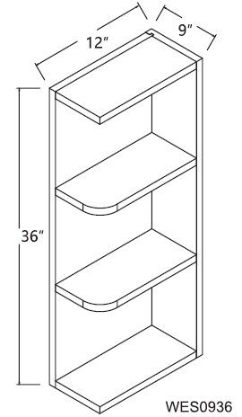 Nova Wall End Shelf 09′ x 36′