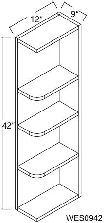 Glacier Wall End Shelf 09′ x 42′